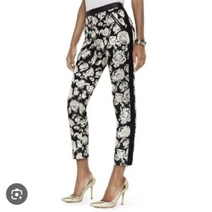 Juicy Couture Floral Metallic Jacquard Tuxedo Pants